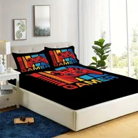 Games Print Fitted Sheet Set Soft Home Textile Comfortable Breathable Gamepad Bedding Set for Bedroom Guest Room 3