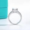AnuJewel 3ct Asscher Cut Moissanite Engagement Ring For Women 925 Sterling Silver D Color Lab Diamond Wedding Rings Jewelry 5