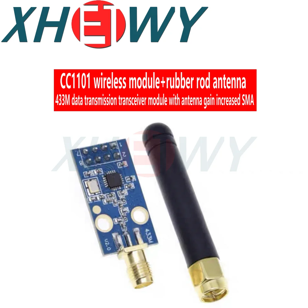 

CC1101 wireless module 433M data transmission and reception module with antenna gain increased SMA+rubber rod antenna