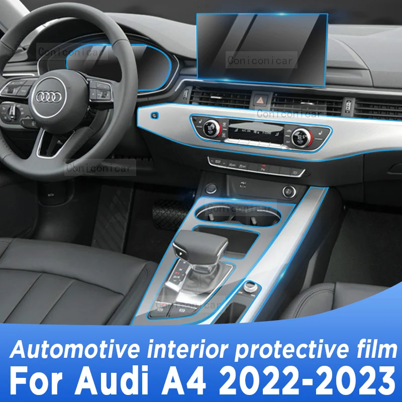 

For Audi A4 2022-2023 Gearbox Panel Navigation Screen Automotive Interior TPU Protective Film Cover Anti-Scratch Accessories