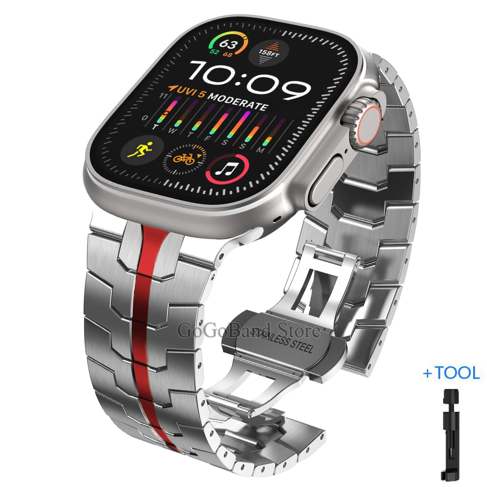 Premium Titanium Color Stainless Steel Watch Bracelet