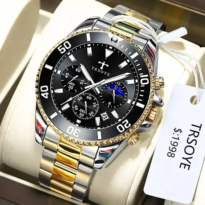 

TRSOYE High Quality Watches for Men Luxury Fashion Design Multifunction Waterproof Quartz Male WristWatch Relogio Masculino
