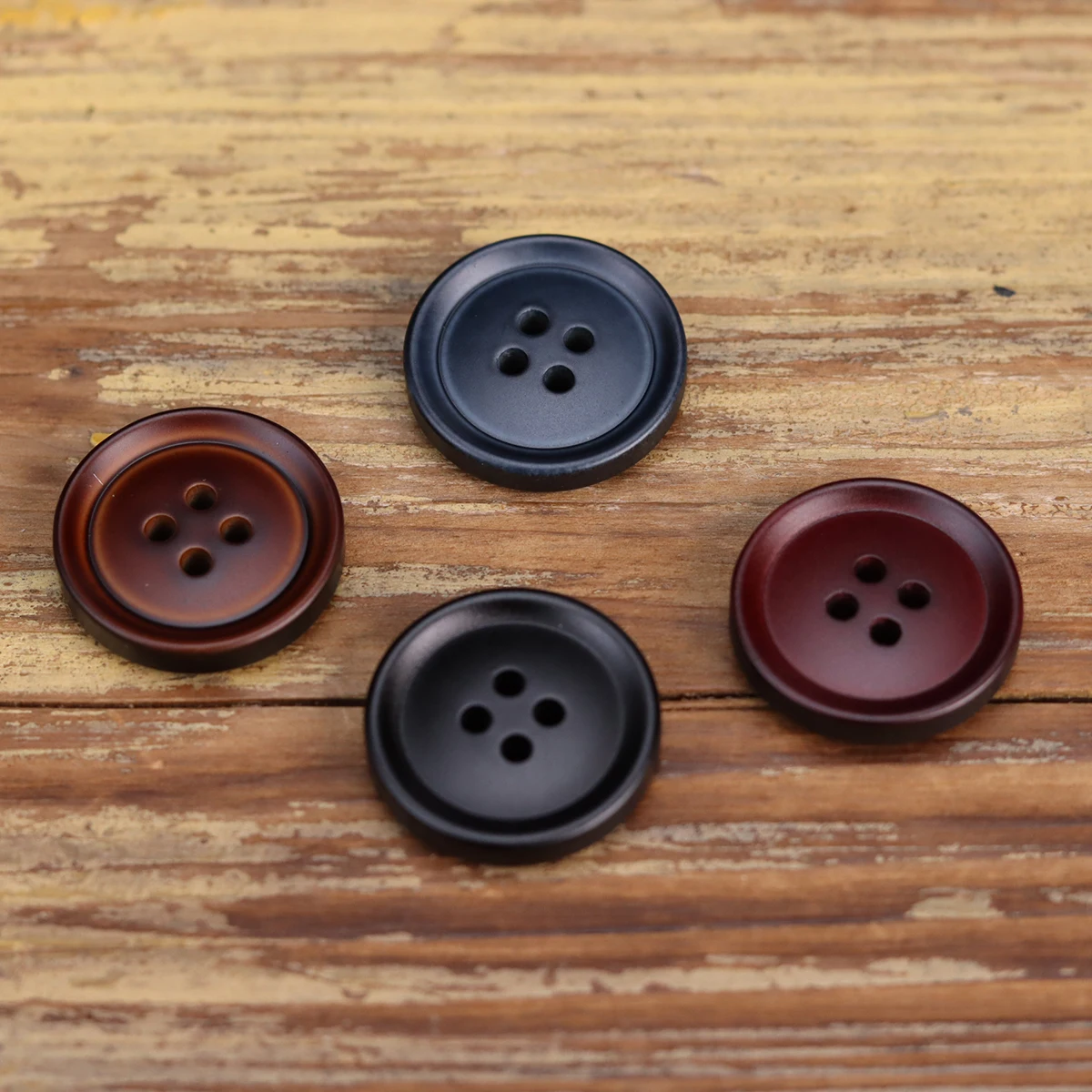 10pcs Brown Matte Button Four Hole Black Sewing Accessories For Luxury Suit Classic Casual Pants Uniform Mens Clothing Button 3