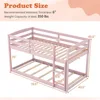 Solid Wood Twin Over Twin Bunk Bed Frame with Full Guardrails & Integrated Ladder, Floor Twin Bunk, Children Beds 2