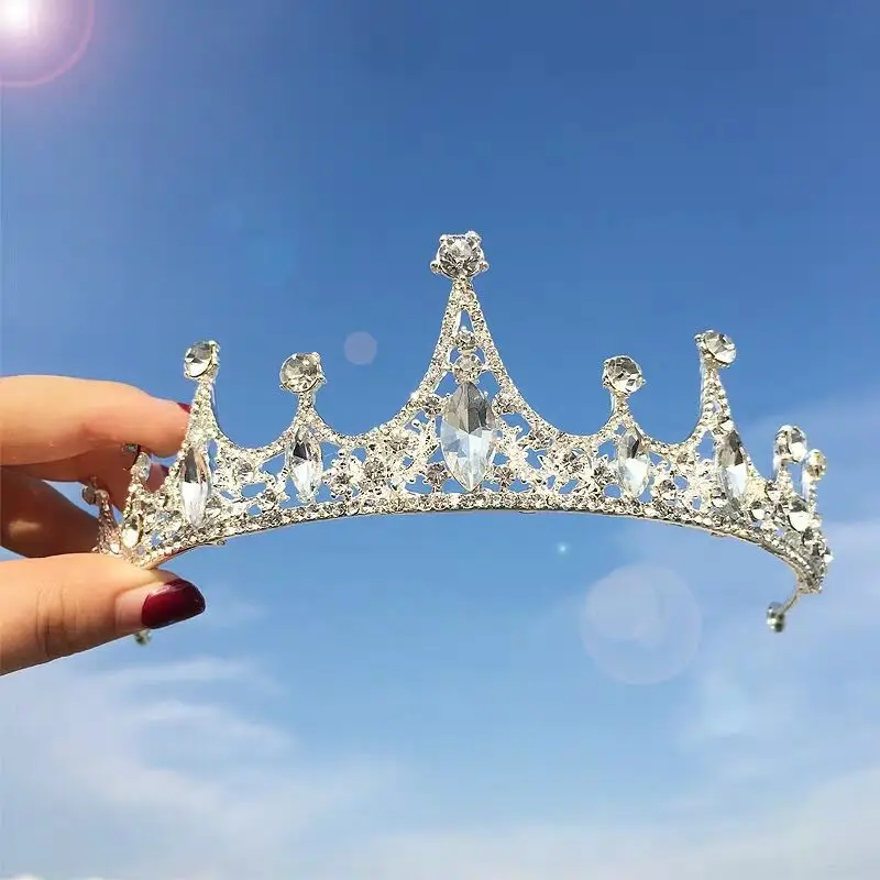 

Baroque bridal crown crystal wedding headdress photo studio wedding dress children's accessories hair accessories
