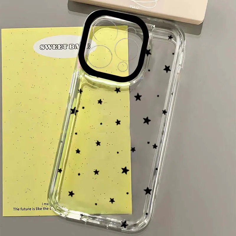Sleek Black and Gray Star Design Protective Phone Case