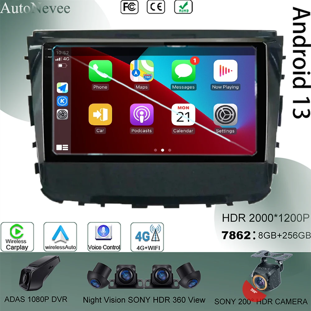 

10,1 дюймовый Android 13 Для SsangYong Rexton 2019 автомобильный радиоприемник RDS мультимедийный AHD 4G LTE Авторадио беспроводной Carplay Авто WIFI DSP ADAS