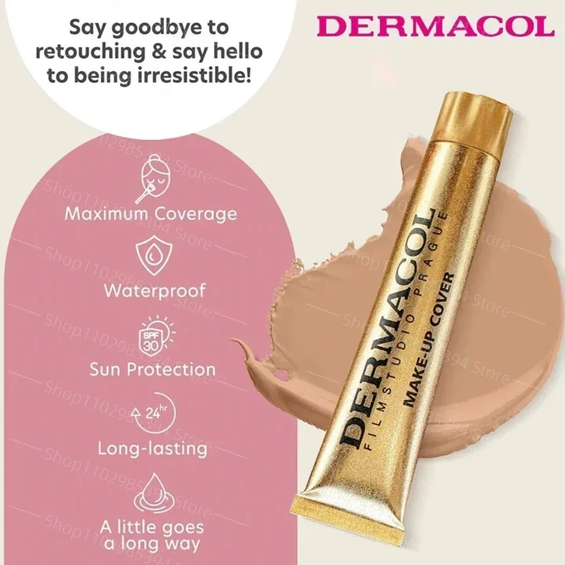 30g Full Cover Foundation Spf30 Liquid Matte Foundation for Oily Skin Acne and Eye Bags Waterproof Long-lasting Makeup