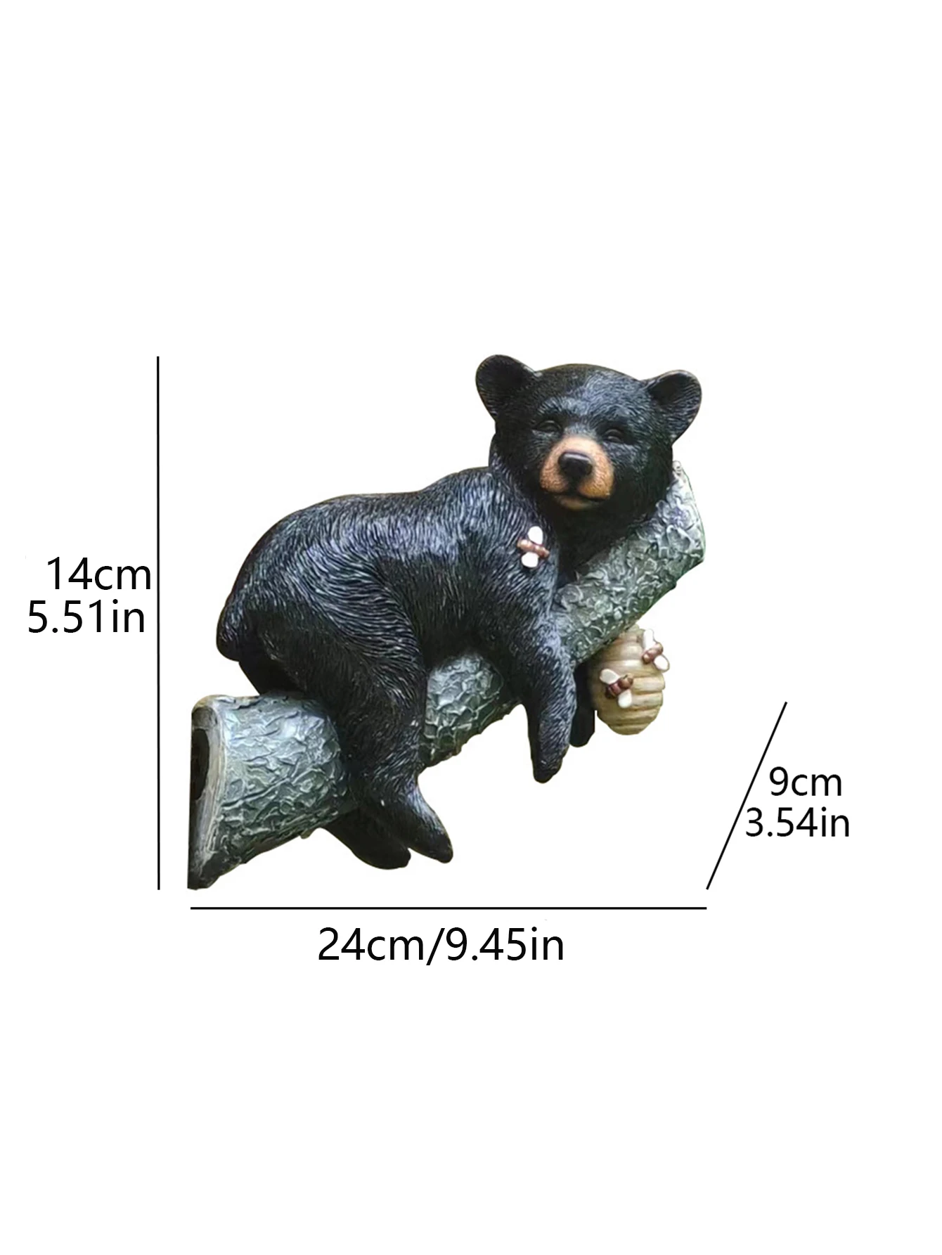 1pc Black Bear Resin Ornament Garden Decoration