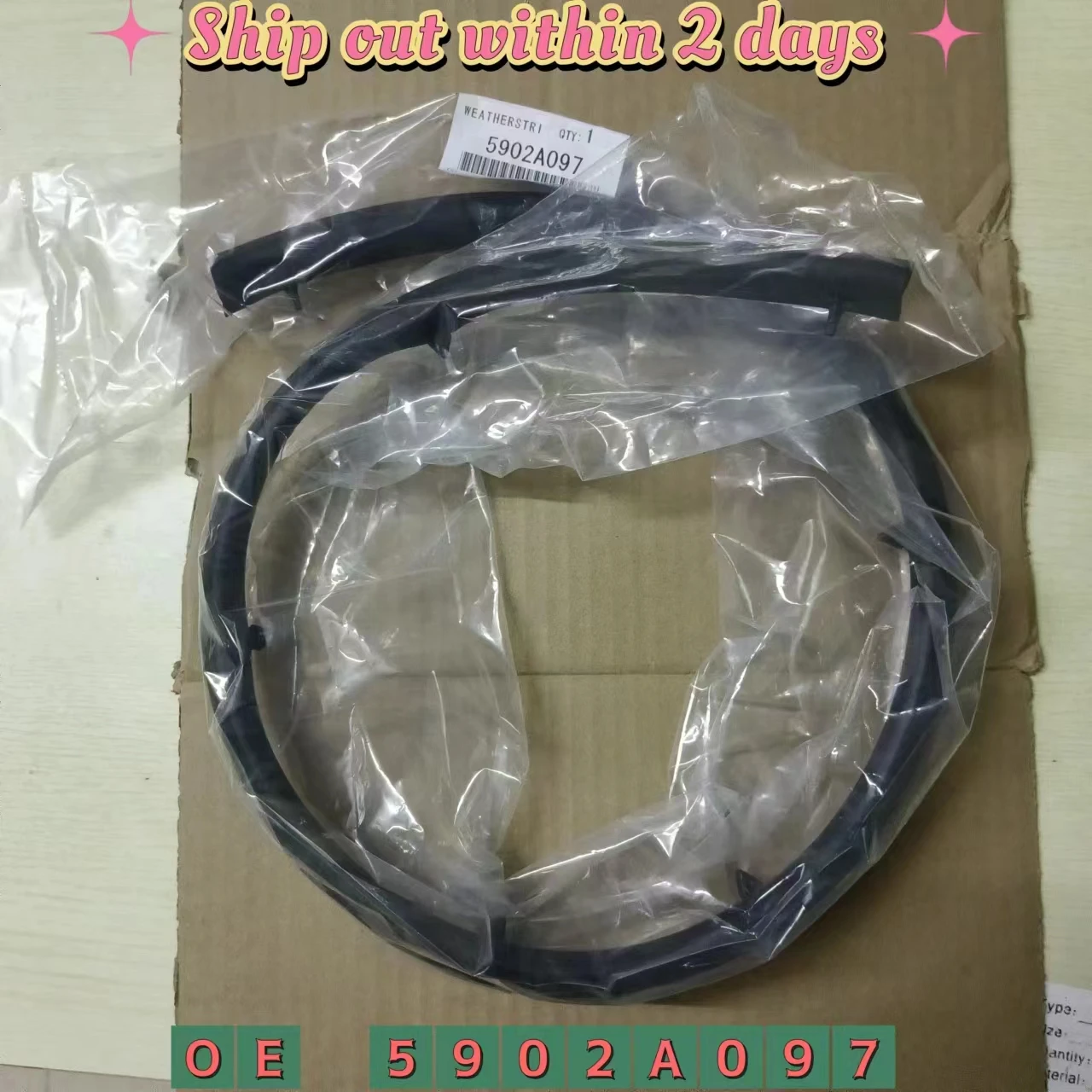 Front Weatherstrip Hood Rubber For Mitsubishi Lancer CJ 2007-2012 OE 5902A097 door seal strip