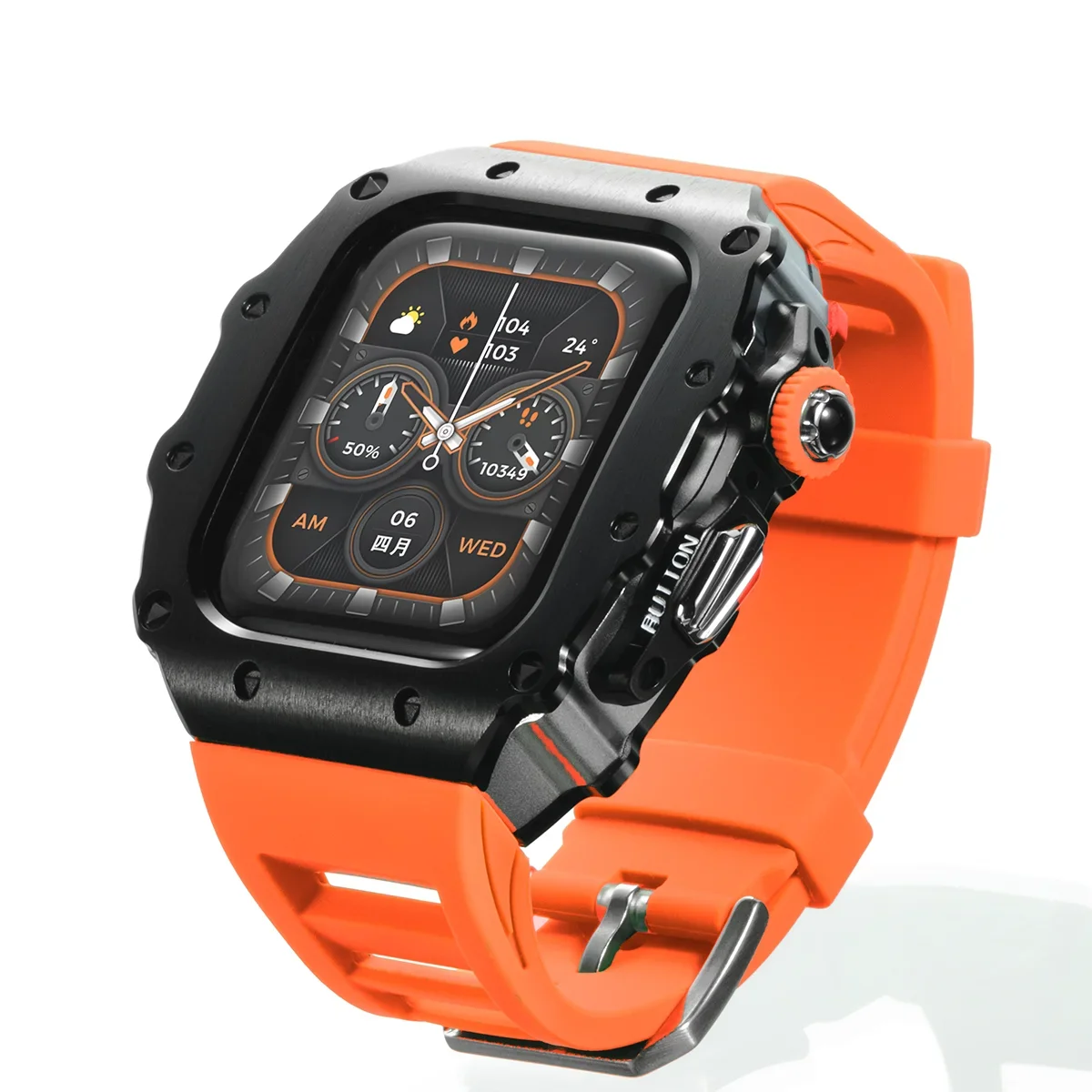 Deluxe Silicone Strap and Stainless Steel Watch Case Kit