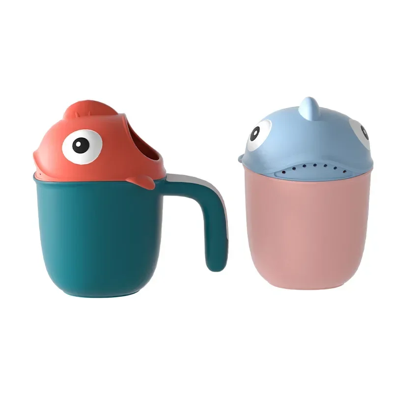 Bagno per bambini Soffione doccia Tazza per risciacquo Squalo cartone animato Doccia carina Lavaggio Accessori per il bagno Giocattoli da bagno per bambini da 0 a 6 anni - immagine 5