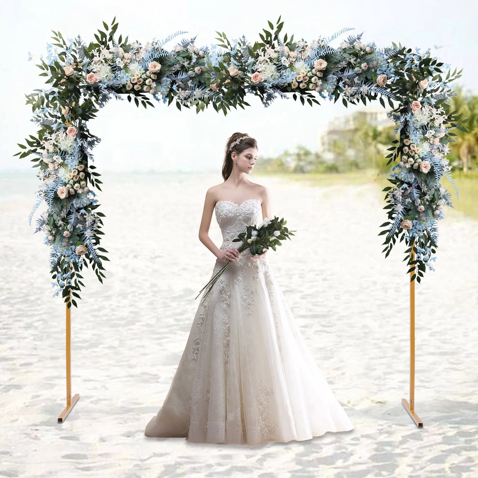 Metal Square Arch Wedding Backdrop Party Decorative Frame Garden Balloon Arch Rack 6.6*6.6ft Christmas Thanksgiving wedding arch stand party arch set wedding arch set balloon arch kit