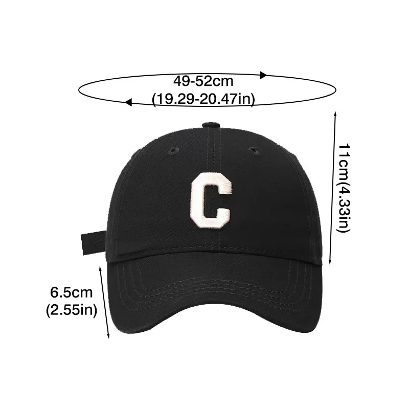 Letter C Embroidered Baby Baseball Cap Solid Color Children Snapback Hat for Girls Boys Casual Kids Adjustable Sun Visors