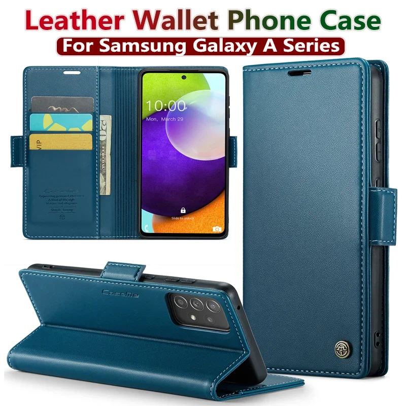 Luxury Business Leather Wallet Case with Card Slots and Flip Cover