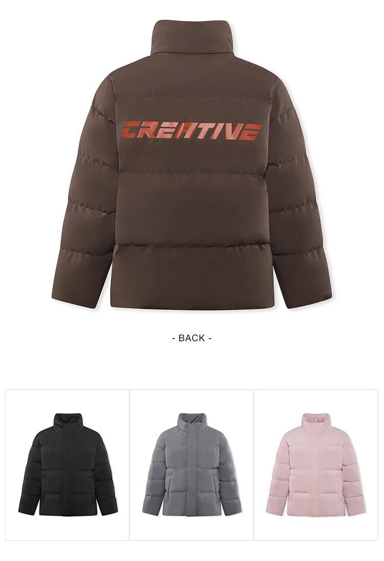 Down Jacket Men Winter New Contrast Color Texture Printing Couple Puffer Coat Thick Outerwear Trendy Down Jacket