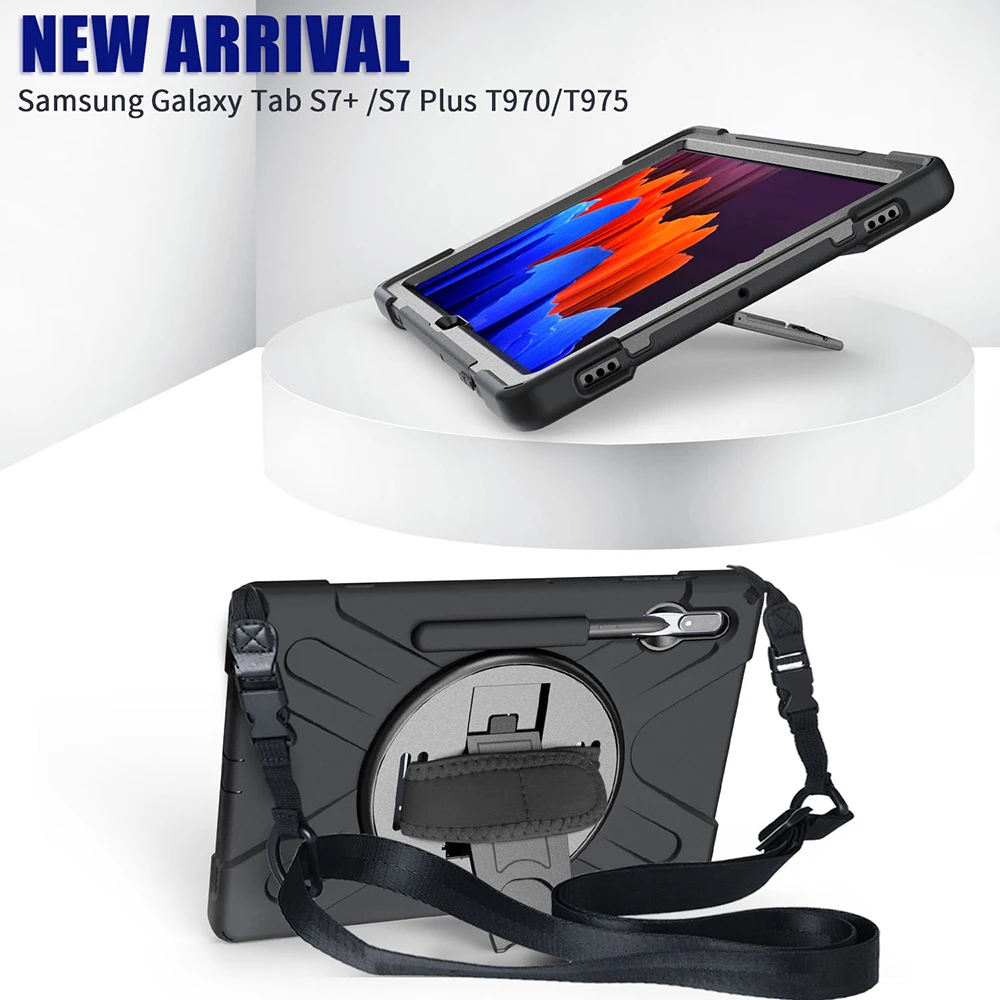 Shockproof Handle Shoulder Strap Case para Samsung Galaxy Tab s9 Plus s9 Ultra 11 12 14 1.6 Capa com Pen Holder - Imagem 2