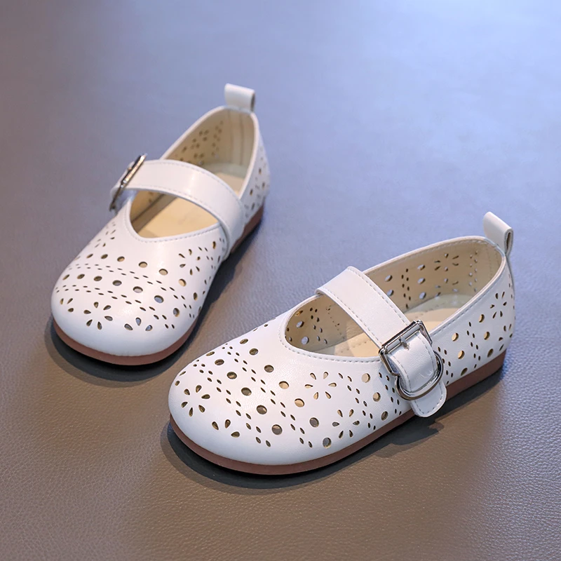 Children Princess Shoes Hollow-out Concise Style Breathable Kids Flat Shoe Three Colors Summer All-match Comfy Girl's Shoe 26-36 Girls Shoes Girls Flats