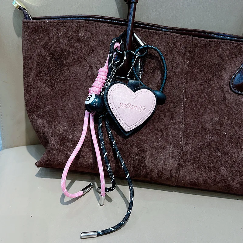Original Paris Fashion miu Matching Color Climbing Rope Bag Charms Love Shape Pendant Key Pendant Bag Pendant Party Gifts