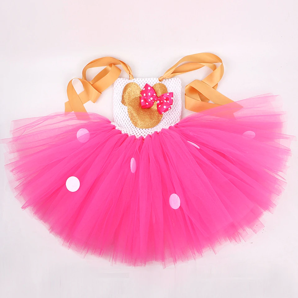 NebulaGlam Minnie Costume Ragazza, Costume da Topo, Rosso Tutù di Minnie + Fascia per Orecchie da Topo, per Costume Carnevale Festa di Compleanno Costume Halloween per Ragazze Bambini