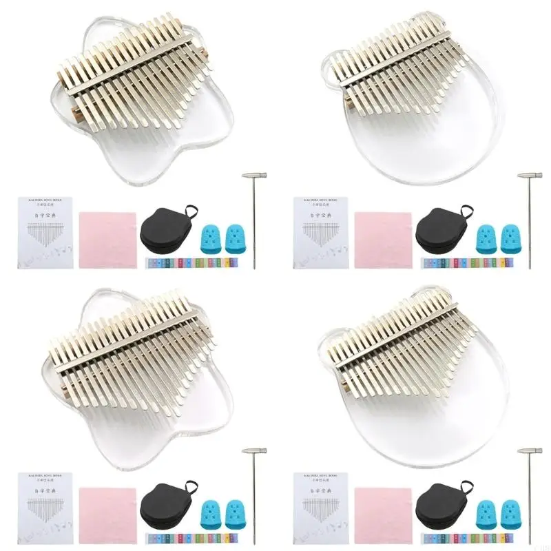 C4DE 17/21 Keys Finger Piano Thumb Instrument Kid Adult Beginner Birthday Musical Gift 17/21 Keys Acrylic Marimba Thumb Piano
