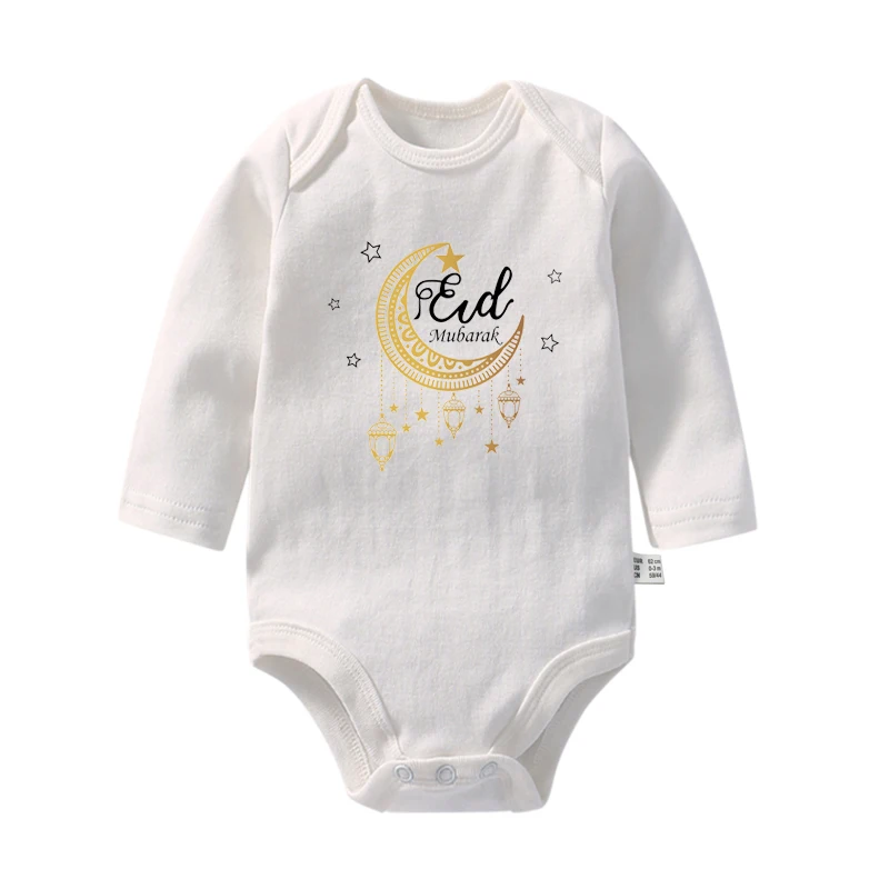 My First Eid Baby Bodysuits Cotton Long Sleeve Eid Mubarak Rompers Boys Girls 1st Ramadan Clothes Islamic Muslim Holiday Outfits 4