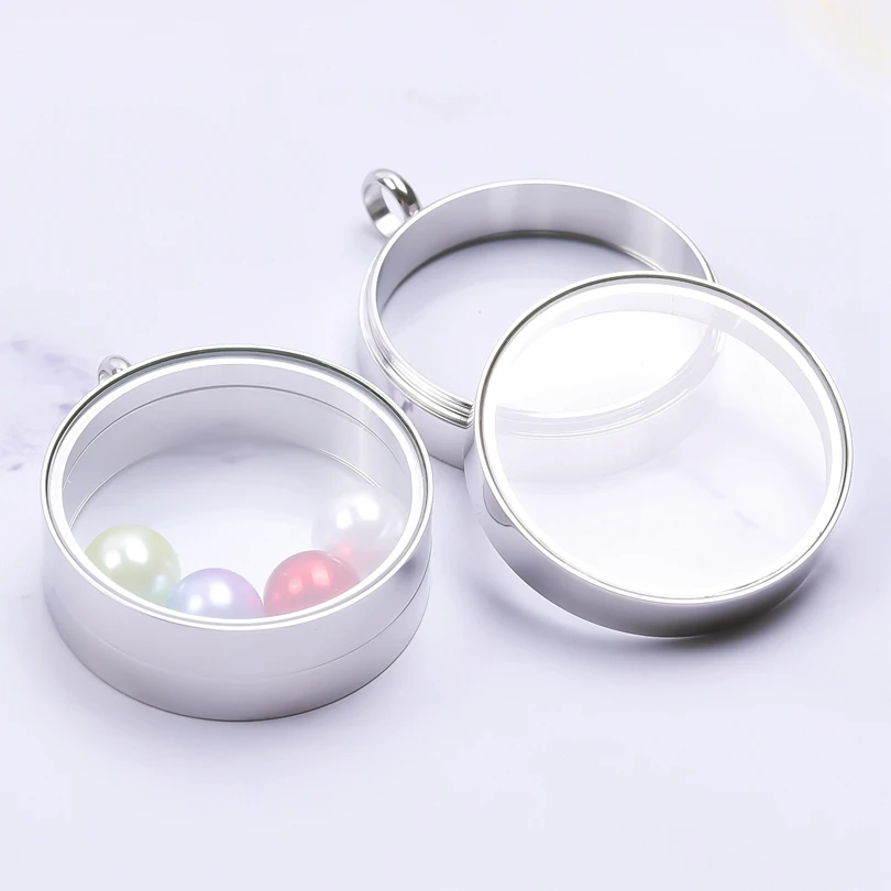 10PCS thickness 10mm Glass Medallions floating charms for living lockets Rust-proof Stainless Steel Pendants Craft Photo Jewelry