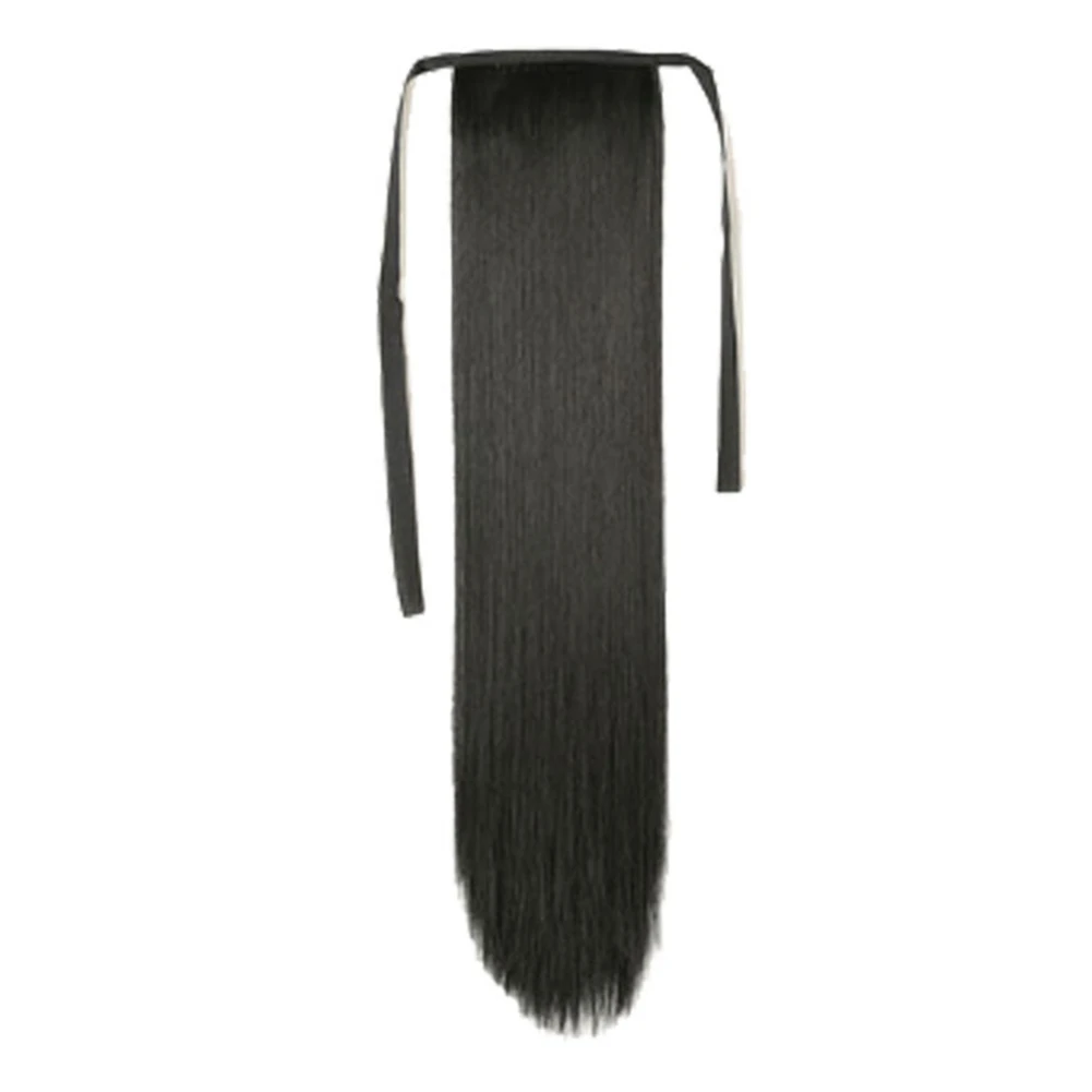 

False Ponytail Hair Extension Wig Clip in Straight Long Synthetic Wrap Around Tail Hairpiece F