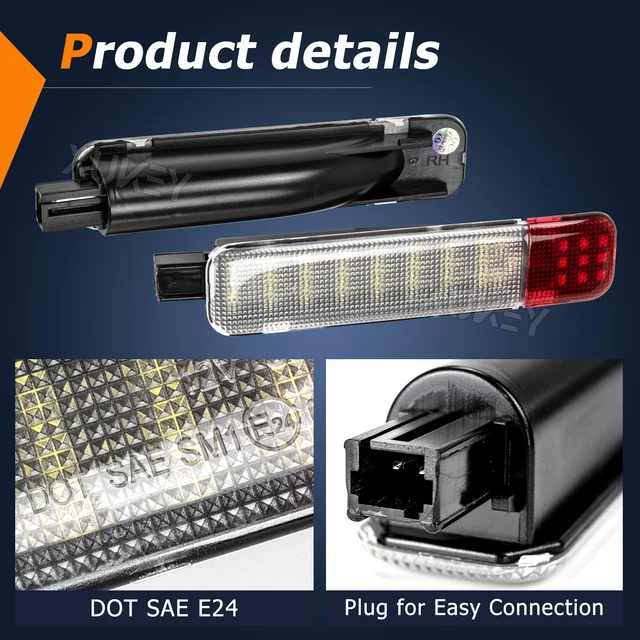 2x LED أبيض أحمر باب المجاملة ضوء ل تشيفي سيلفرادو 1500 2500 3500 97-20 هامر H2 03-09 جي إم سي يوكون 95-06 15021517 15021518