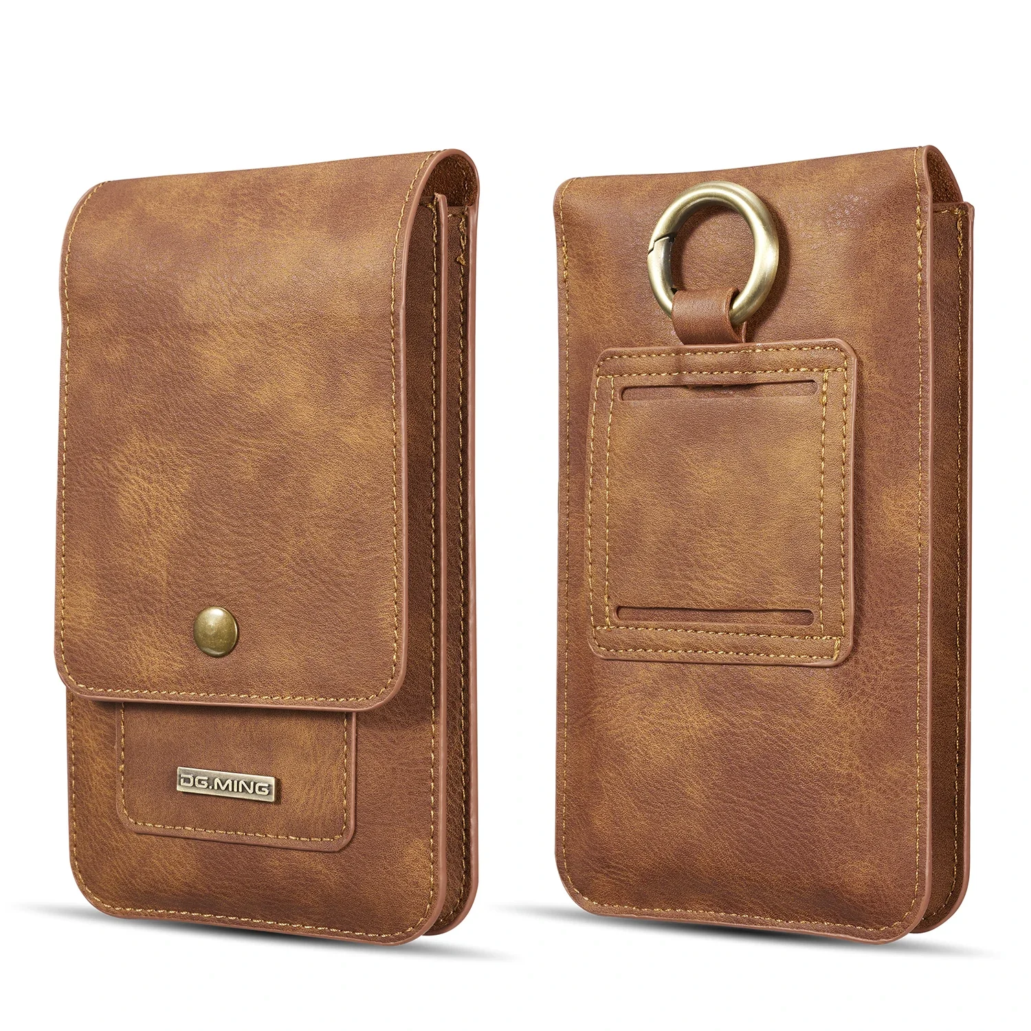 Universal Leather Wallet Phone Case with Belt Clip - Holster Pouch for Outdoor Sports and Running