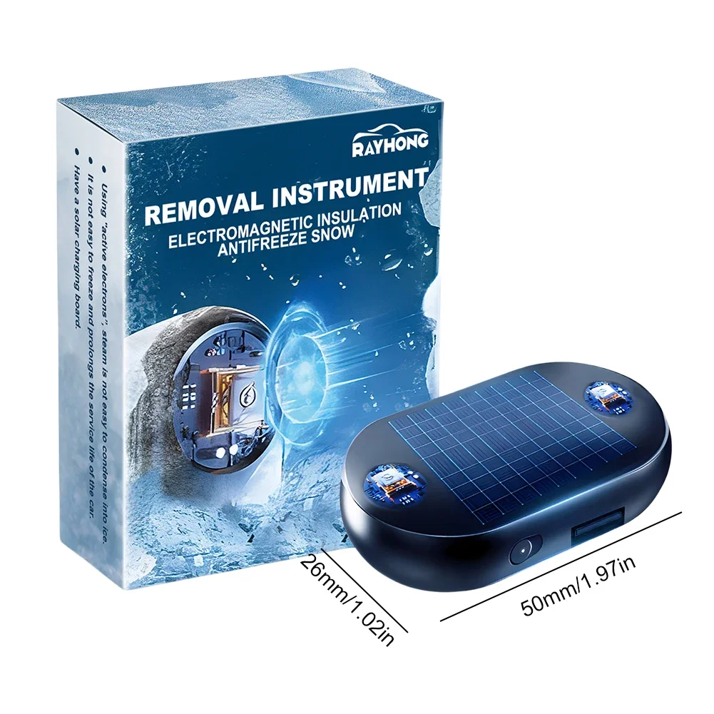 Solar Antifreeze Electromagnetic Molecular Windshield Car Snow Removal Device Window Glass Defog & Defrost& Deice 1-3Pcs 5-12V Windshield Deicing Instrument Windshield Defroster