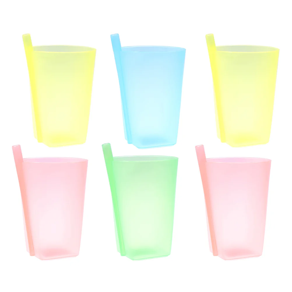 6 Pcs Drinking Glasses Candy Sip Cups Sippy Straw Suction Feeding Built Toddler Child water bottle water bottle drinking cup water cup feeding cup