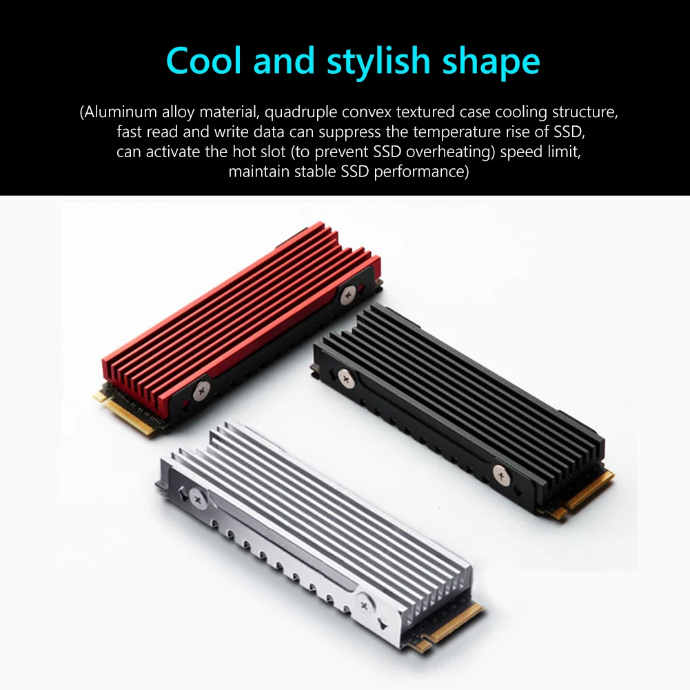 FinalCool 데스크탑 PC용 열 패드 포함 알루미늄 합금 라디에이터, M.2 SSD NVMe 방열판 M2 2280 솔리드 스테이트  하드 디스크 방열판