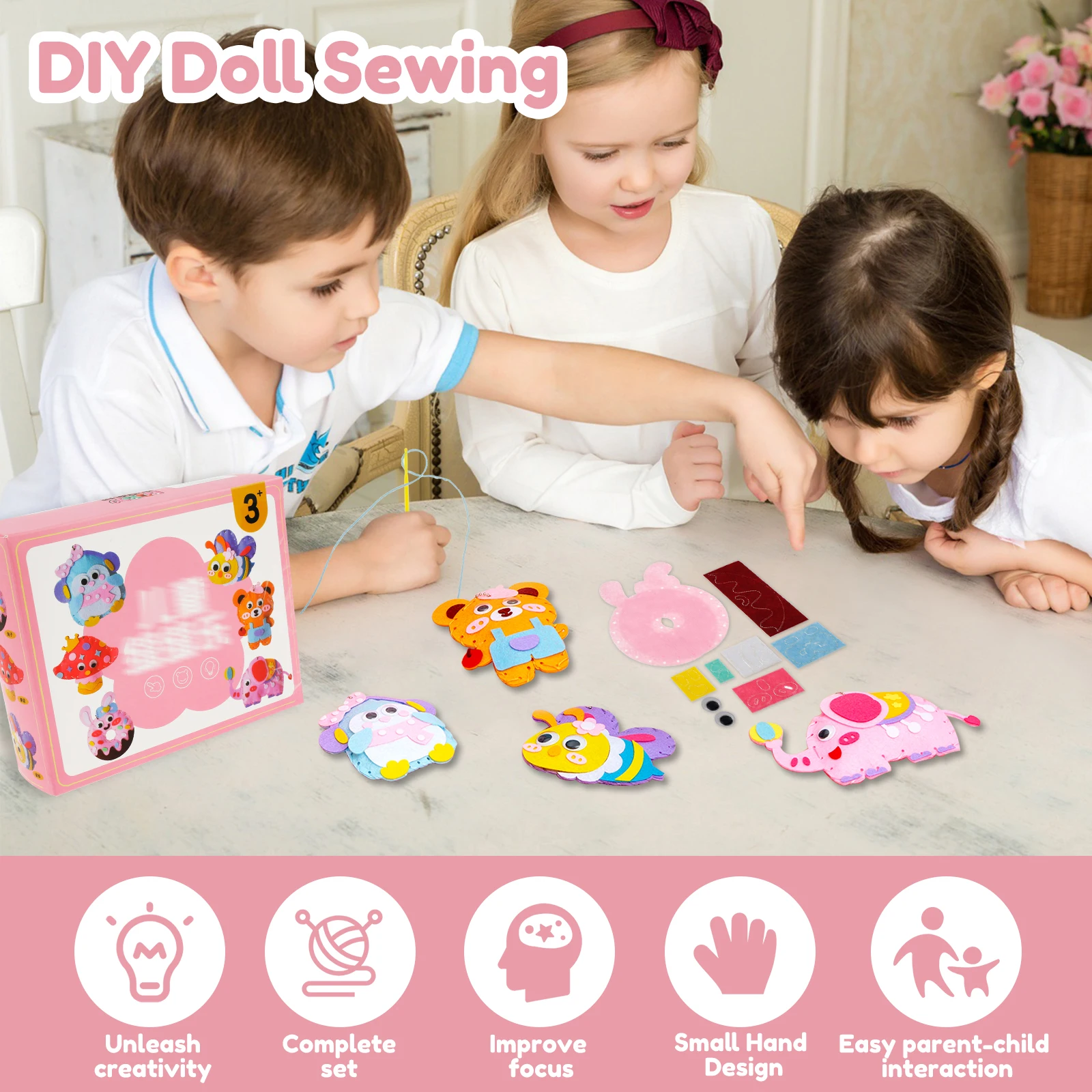 Sewing Craft Kit for Kids DIY Doll Toys Beginners