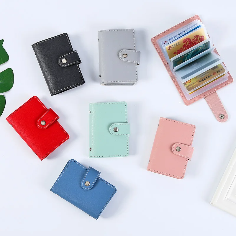

Multi-card Large Capacity Anti-theft Brush Pure Color Anti-Degaussing Creative Leather Card Bag Portable Credit Card Wallet