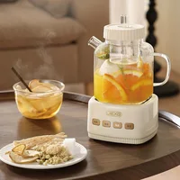 360W Mini Health Pot Portable Travel Kettle Multifunctional Tea Maker Smart Office Glass Flower Teapot Auto Keep Warm 1000ml 1