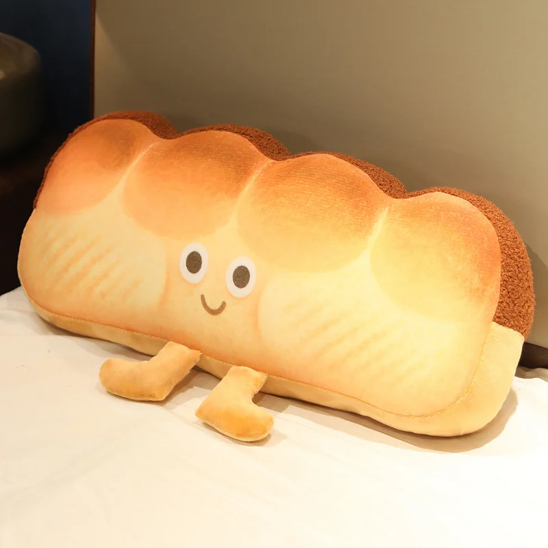 thumbnail image 1 of Almohada de pan de juguete de peluche, bonita comida de imitación, tostada, muñeca suave, almohada para dormir, cojín, decoración del hogar, regalo de cumpleaños, 1 of 5