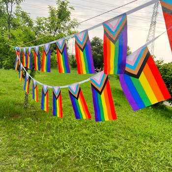 Rainbow Flag14x21cm20pcs String of Flags Gay Pride Bisexual Lesbian Pansexual LGBT Party Decorations 1