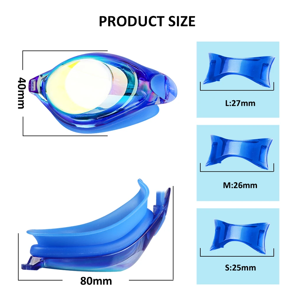 Professional Anti-Fog Swimming Goggles Waterproof Swim Glasses for Men Adjustable Nose Bridge Eyewear 6