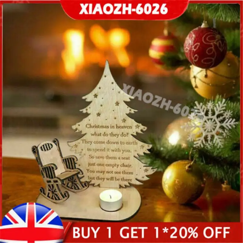 

Christmas in Heaven Rocking Chair Candle Poem Memorial Ornament Tree Loved Ones