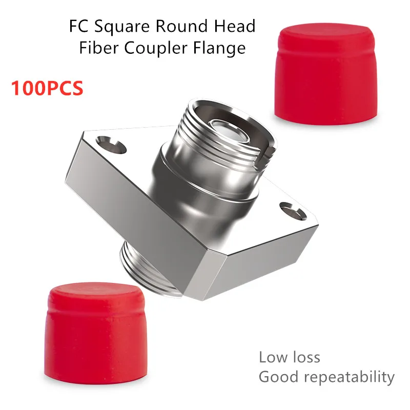 100PCS Low Loss FC-FC fiber optic adapter High quality Square flange coupler FC Connector Fiber Optic Flange Optical Attenuator