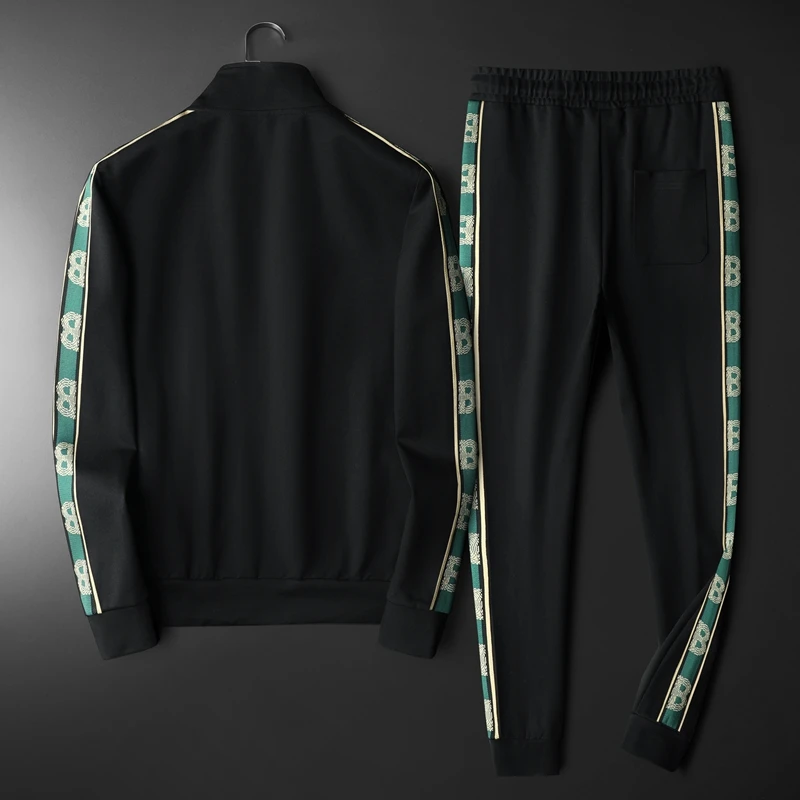 Minglu Letter Zipper Embroidery Men's Sets Luxury Spring Autumn Male Sweatshirts Elastic Waist Sport Casual Man Tracksuits 3XL 2