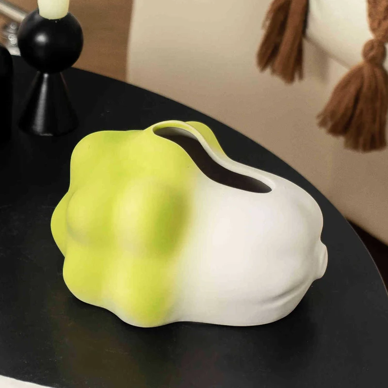 Ceramic Cute Chinese Cabbage Shape Tissue Box, Creative Light Luxury Napkin Box Home Living Room Bedroom Hotel Decoration, 1Pc