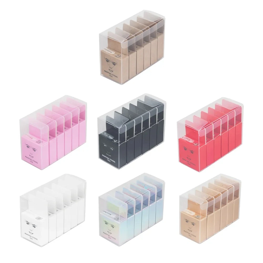 

6 PCS Microblading 10m Pre-Ink Mapping String for Eyebrow Dyeing Thread Marker Line Semi Permanent Positioning Measure Tool