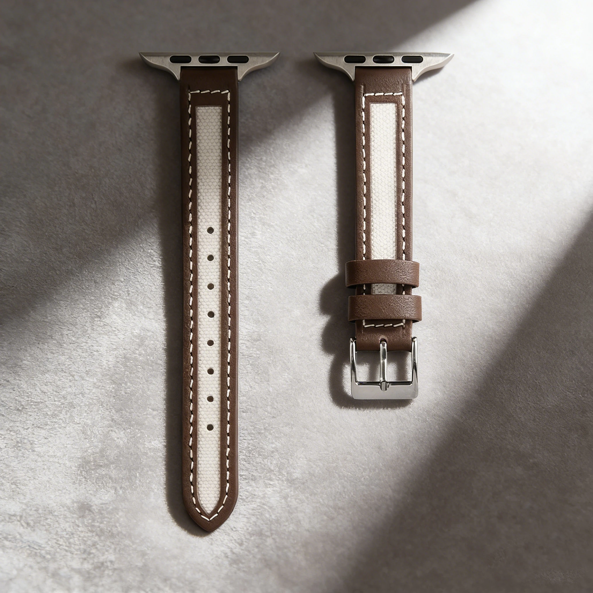 Elegant Leather Canvas Wristband