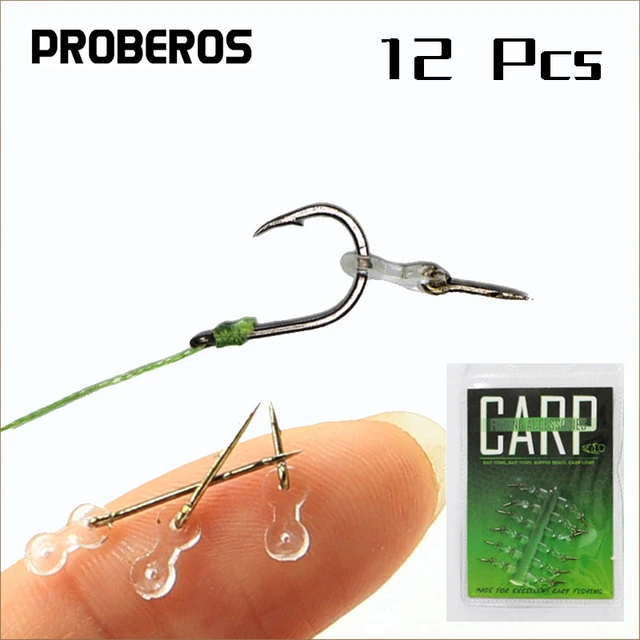 12pcs Sting Boilies Pin Metal Bait Hooks Spike with Clear Stops Rubber Corn  Ronnie Hair Rig For Carp Fishing Accessories Feeder - AliExpress