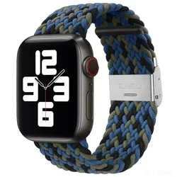 Braided Solo Loop Watch Strap in Elegant Design - 38mm 40mm 41mm (Black Green Blue)