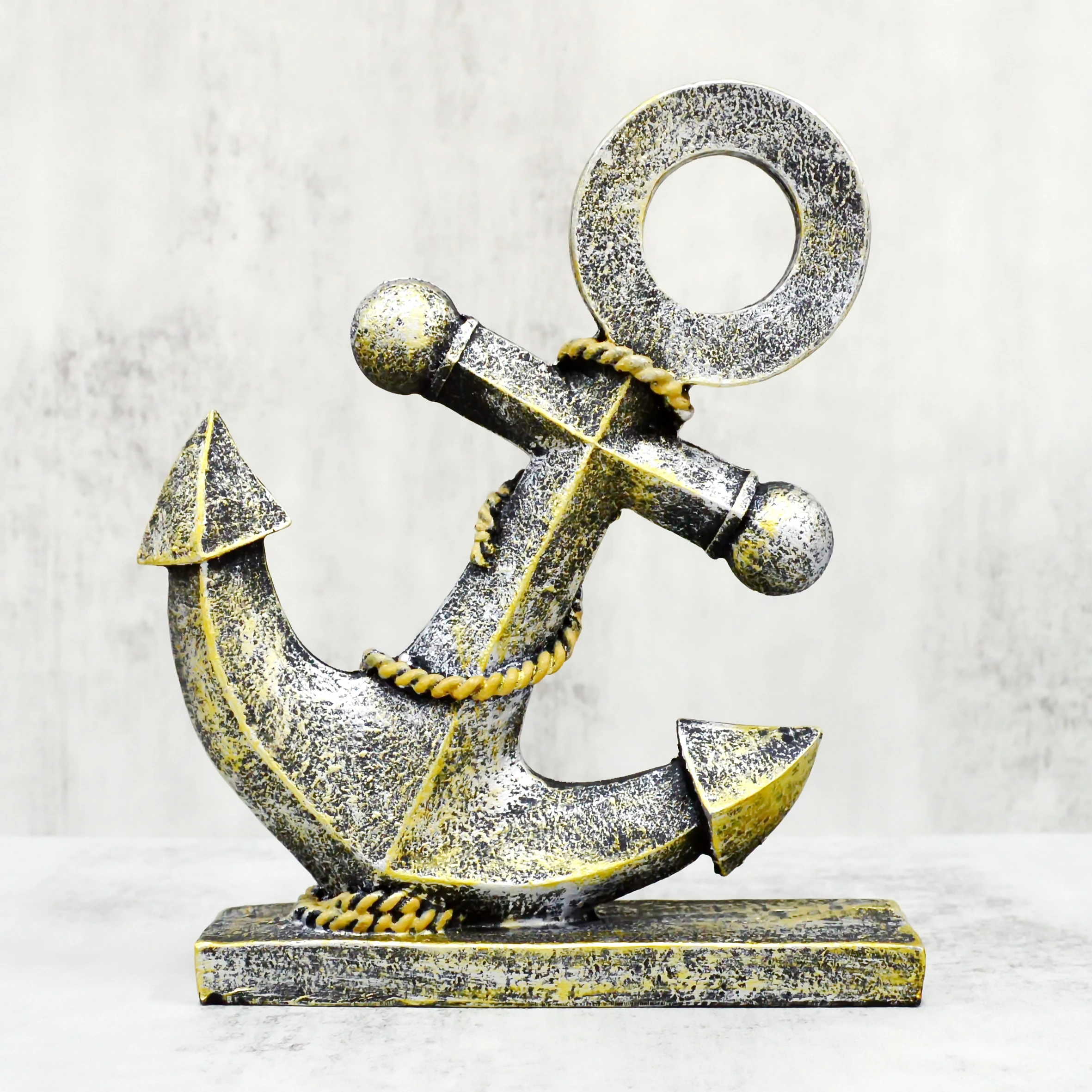 Decoration Statue Nautical Boat Anchor Antique Coastal Mediterranean
