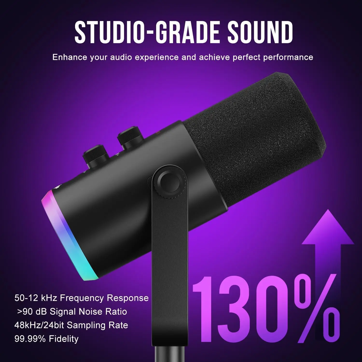 USB/XLR 게이밍 마이크, 팟캐스팅 스트리밍용 다이나믹 PC 마이크, 데스크탑 스탠드가 포함된 컴퓨터 RGB 마이크 키트, 녹음용