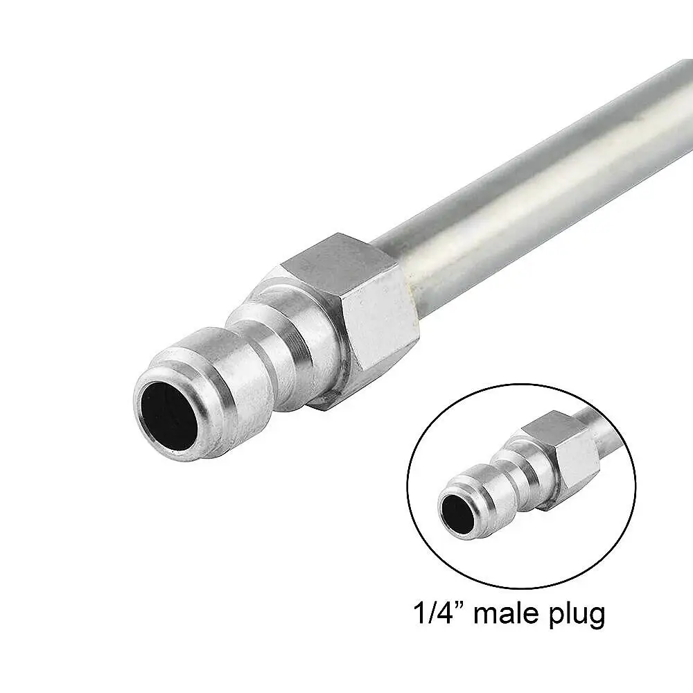 Pressure Washer Extension Wand 1/4" Quick Connector Lance Spear Curved Head Rod